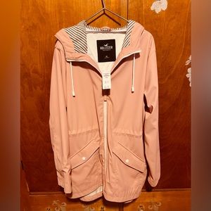 pink Hollister rain jacket size XL